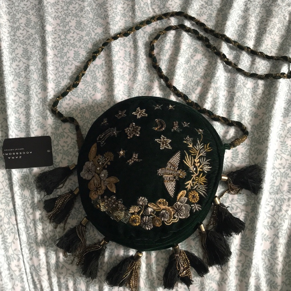 Velvet green, crossbody bag